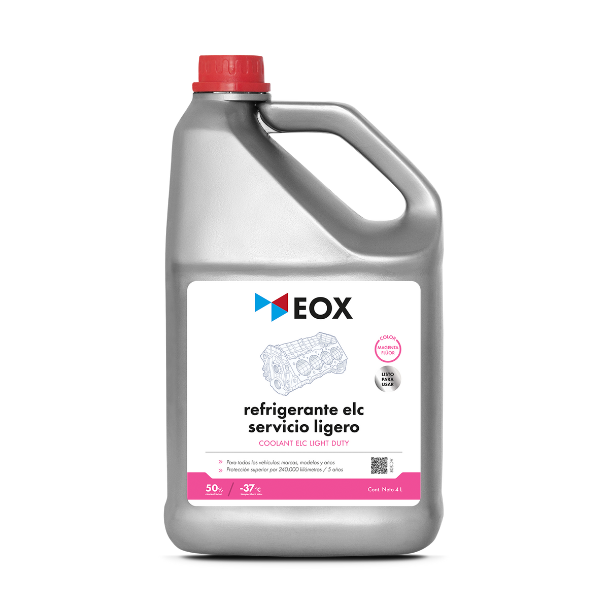 [AC50] Refrigerante ELC Servicio Ligero - Bidón 4 L / Magenta Flúor
