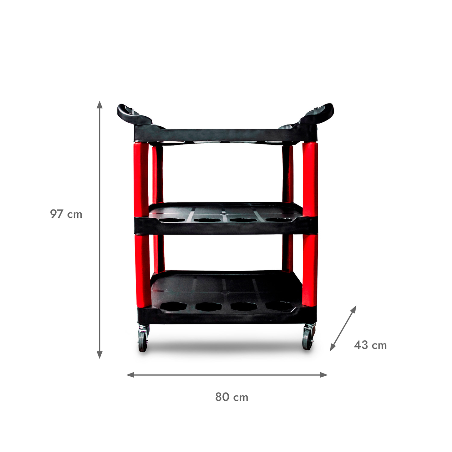 [AL59] Carro Accesorios de Lavado | Negro y Rojo