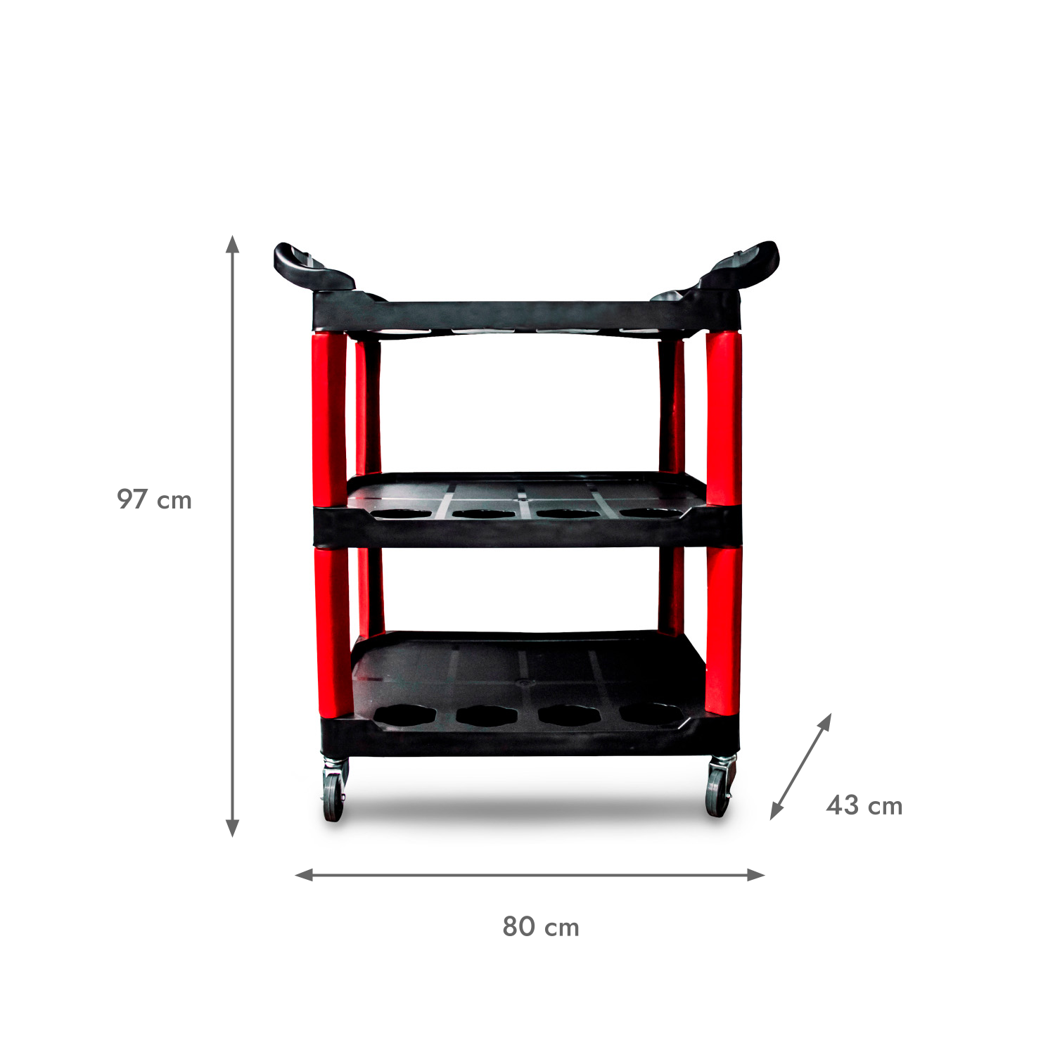 [AL59] Carro Accesorios de Lavado | Negro y Rojo