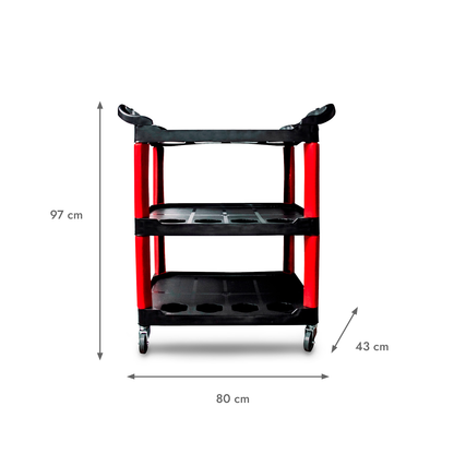 [AL59] Carro Accesorios de Lavado | Negro y Rojo