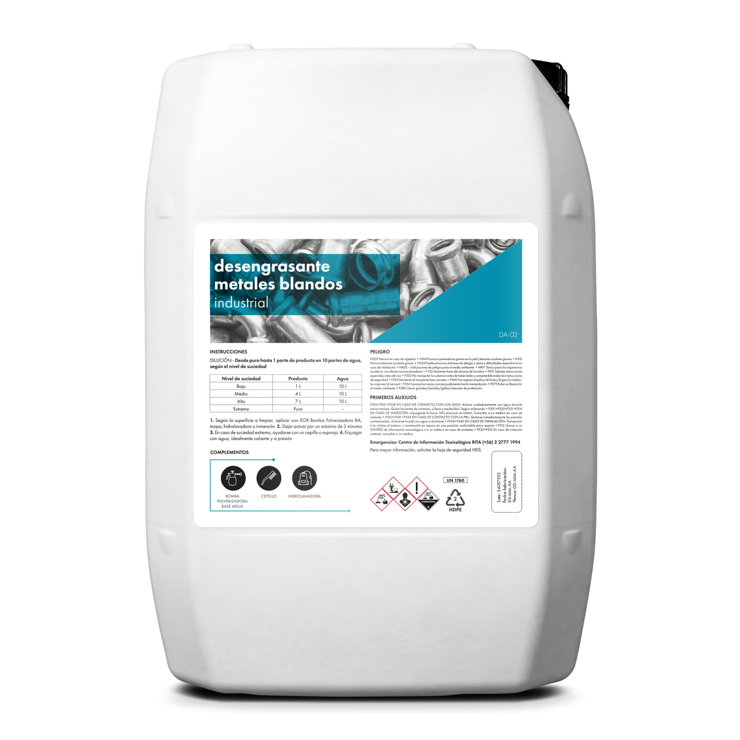 [DA02] Desengrasante Metales Blandos | Industrial