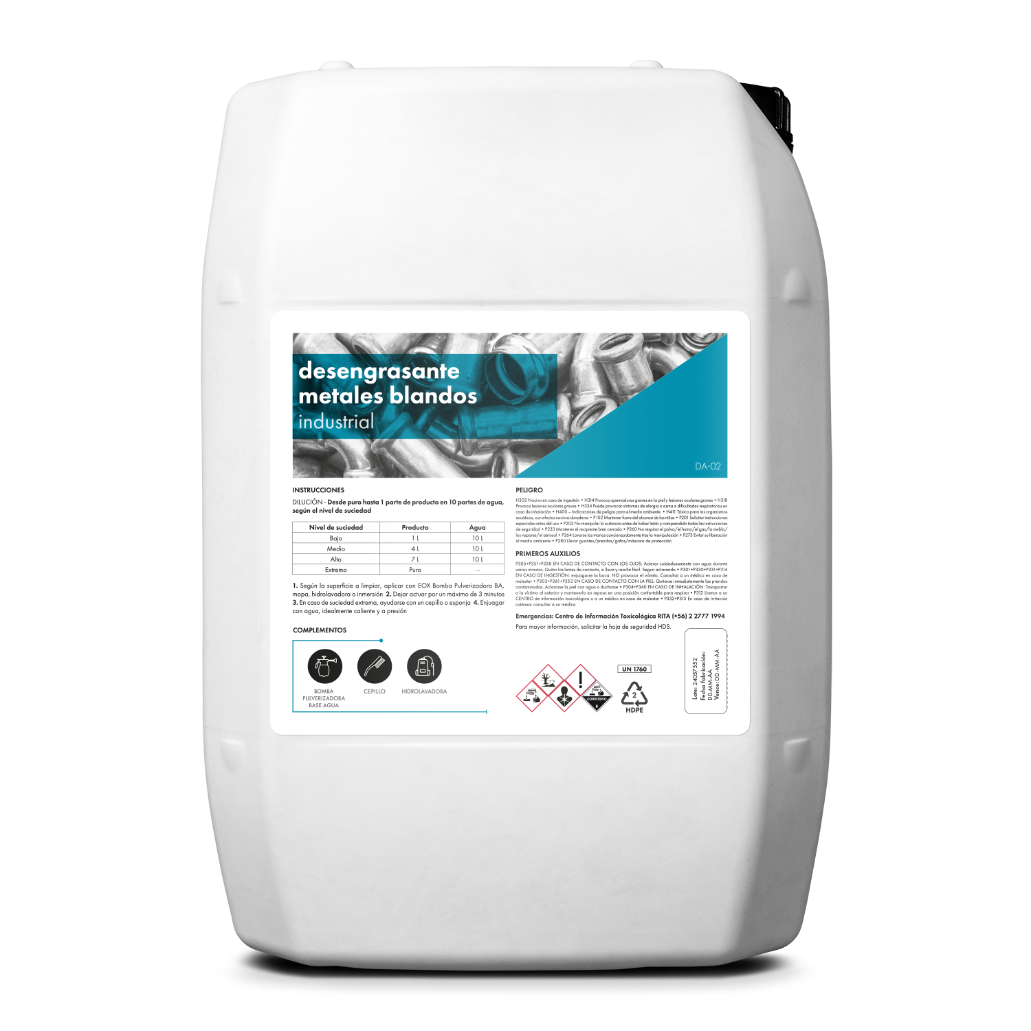 [DA02] Desengrasante Metales Blandos | Industrial