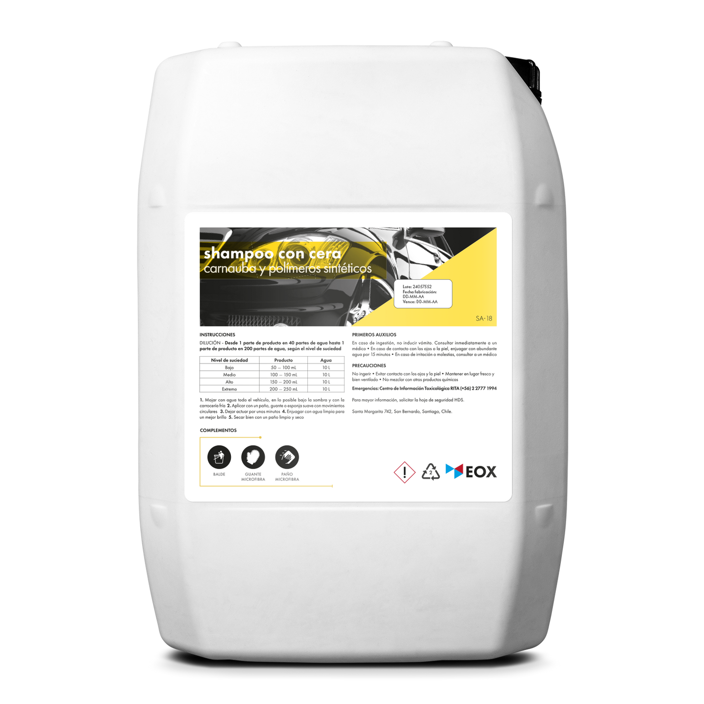 [SA18] Shampoo con Cera | Carnauba y Polímeros Sintéticos