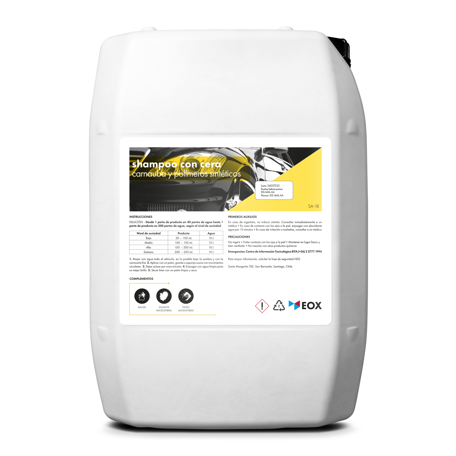 [SA18] Shampoo con Cera | Carnauba y Polímeros Sintéticos