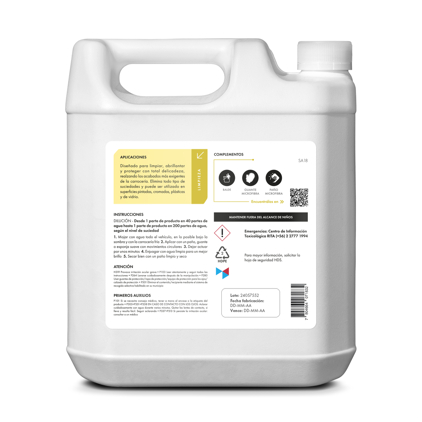 [SA18] Shampoo con Cera | Carnauba y Polímeros Sintéticos