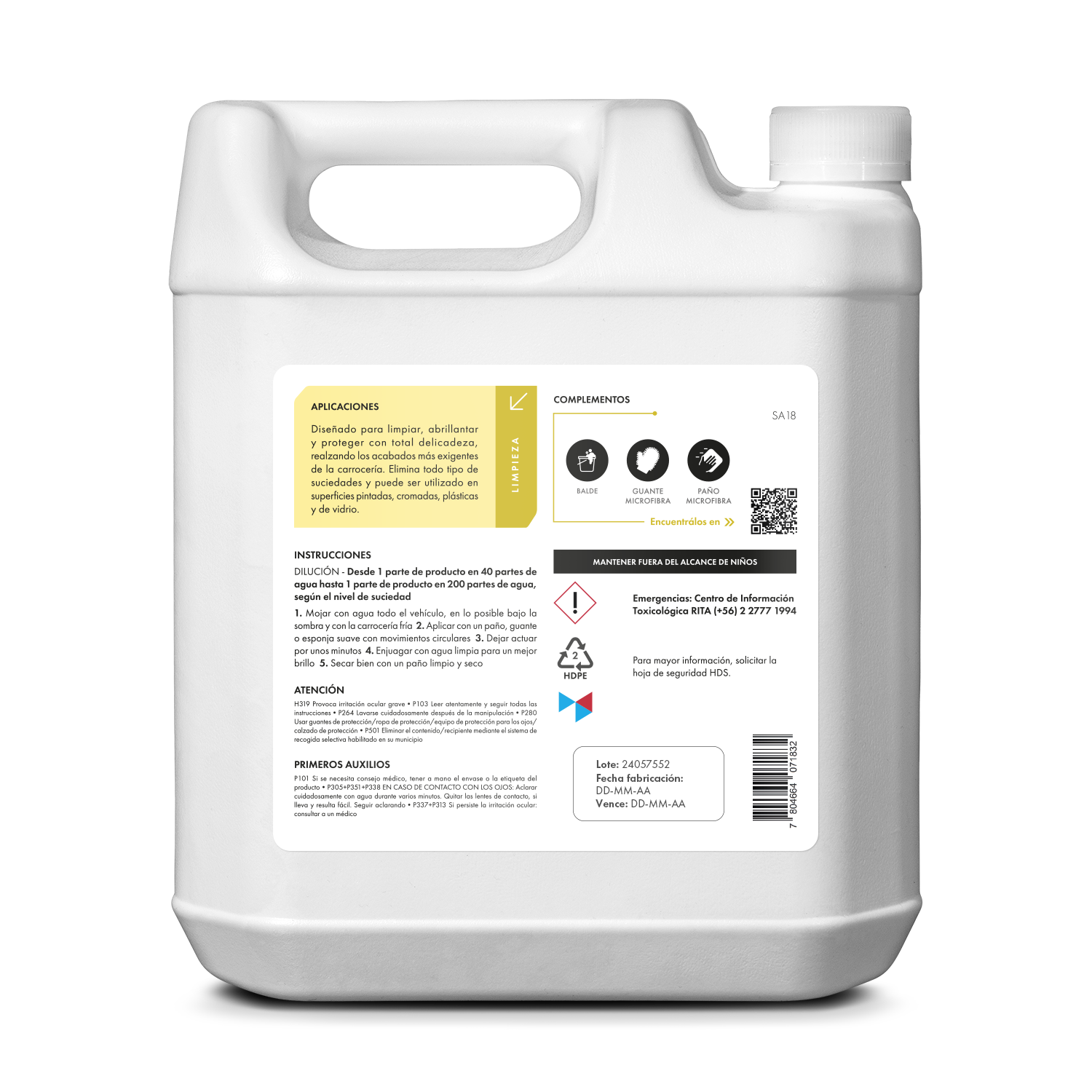 [SA18] Shampoo con Cera | Carnauba y Polímeros Sintéticos