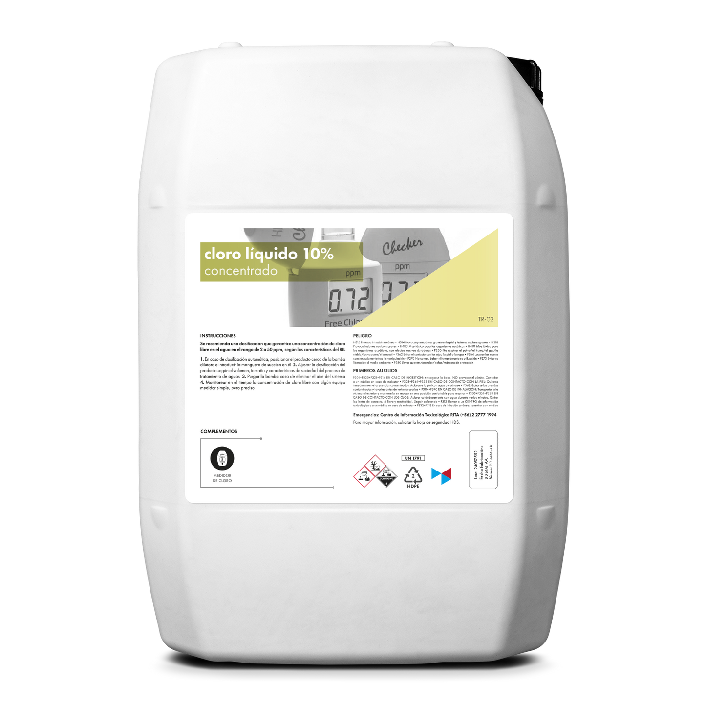[TR02] Cloro Líquido 10% | Concentrado
