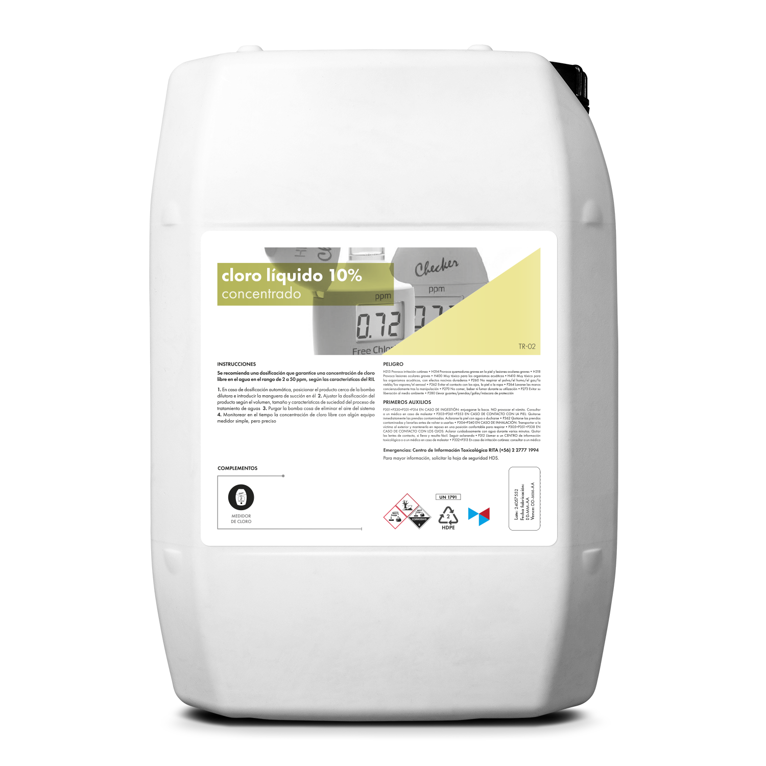 [TR02] Cloro Líquido 10% | Concentrado